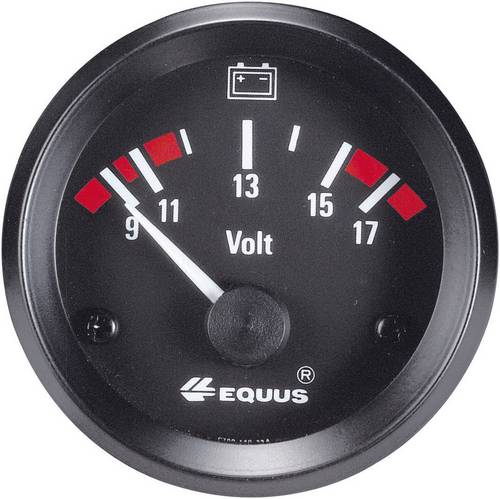 Equus 842060 Kfz Einbauinstrument Voltmeter Messbereich 9 - 17V Standart Gelb, Rot, Grün 52mm