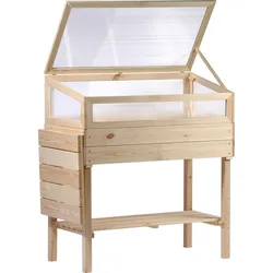 dobar Hochbeet mit Polycarbonat-Aufsatz und Ablagefläche M