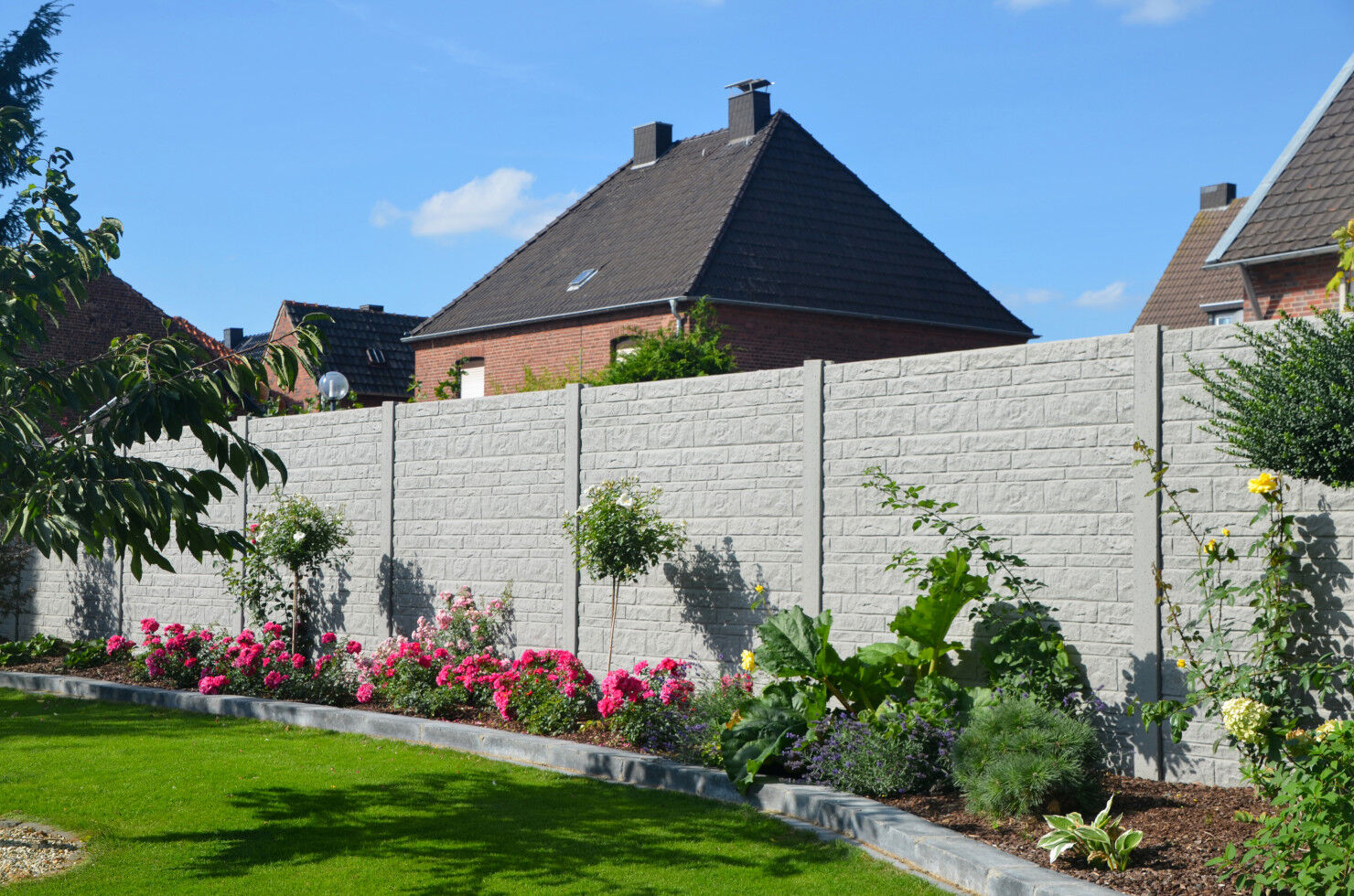 Beckers Betonzaun Betonzaun Erweiterungsset Fels S-Motiv mit Zwischenpfosten 154 cm