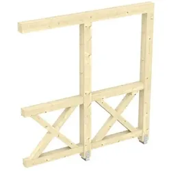 Skan Holz Andreaskreuz-Seitenwand für Terrassenüberdachung 250 cm, naturbelassen