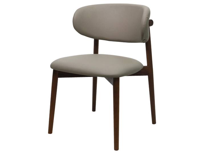 Livetastic Stuhl, Graubraun, Holz, Echtleder, Rindleder, Walnuss, vollmassiv, konisch, 55x80x60 cm, Esszimmer, Stühle, Esszimmerstühle, Lederstühle