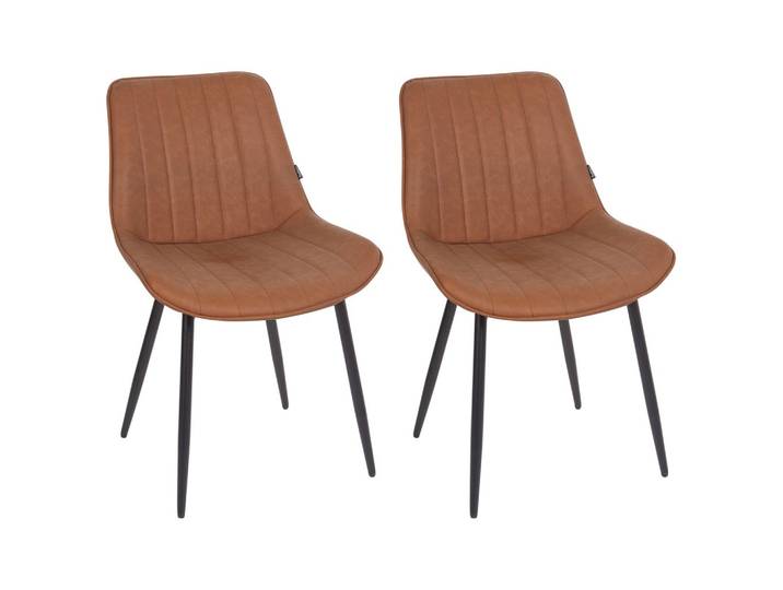 STUHL 2er-Set Kunstleder Braun Dubrovnik