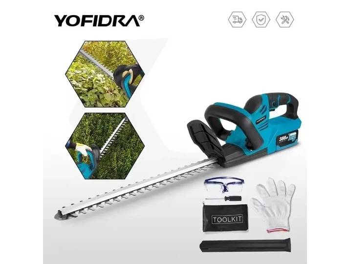 Taille-haie électrique YOFIDRA 2000W, tondeuse à gazon, outil de jardinage et d'aménagement paysager, compatible avec la batterie Makita 21V.