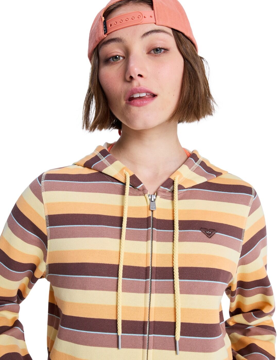Sweatshirt ROXY "Perfect Stripe", Damen, Gr. XXL, braun (french roast hey day stripe), Obermaterial: 60% Baumwolle, 40% Polyester., Sweatshirts Sweatshirt