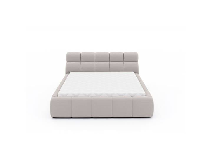 Lit coffre 160x200 cm JULIA effet bubble tissu beige