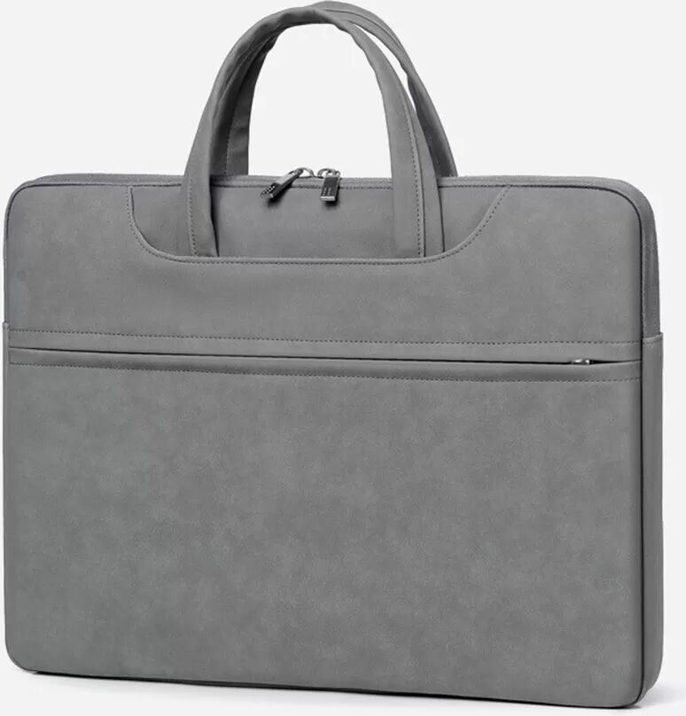 INF Elegante dunkelgraue Laptoptasche aus PU-Leder – wasserdicht, stoßfest und leicht 15,6 Zoll