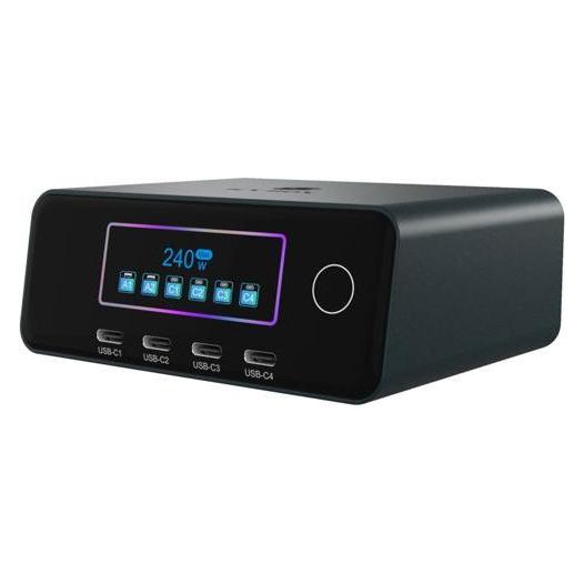Icy Box Diamond Charge 2401 240W Ladestation mit LCD-Display (240 W, 6 Ports) (61222)