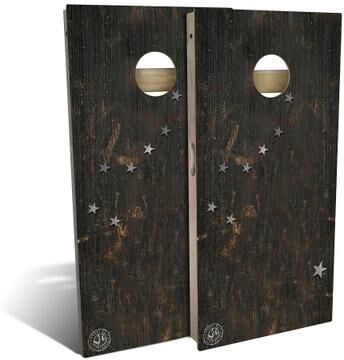 Skip's Garage Alaska Flag Vintage Outdoor Cornhole Board Set