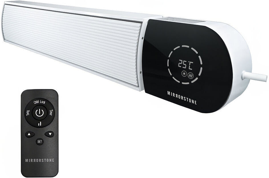 Mirrorstone Ionis Infrared Bar Heater, Wi-Fi & Remote Controlable Black/White 1200 Watts