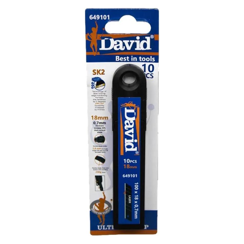David 649101 Abbrechbare Ersatzklingen 18 mm SK2 10 Stück. (Ersatzklinge) (71205778)