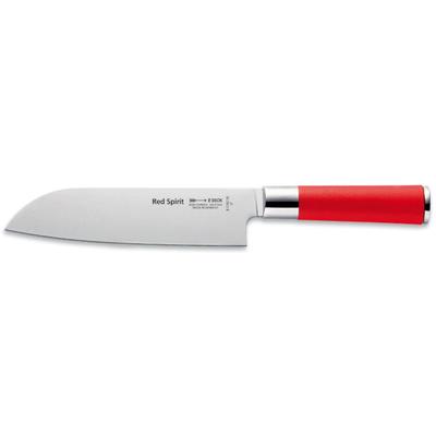 Santokumesser F. DICK "Red Spirit", rot (edelstahlfarben, rot), Klingenlänge 18cm, X50 CrMoV15 Klingenstahl, Kochmesser, 18 cm