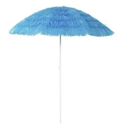 Lex Hawaii Sonnenschirm Bastschirm Ø 160 cm UV30+ Strandschirm Knickschirm blau : Blau