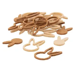 Filz-Streuteile "Hasenköpfe", 2–4,5 cm, 48 Stück