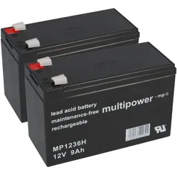 Akkuman 2x Multipower MP1236H 12V 9Ah AGM – passend für DELL DL700I USV