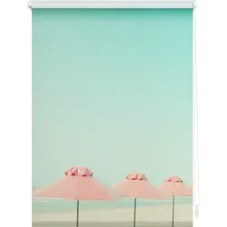 Lichtblick Rollo Klemmfix, ohne Bohren, blickdicht, Sonnenschirm - Türkis Rosa