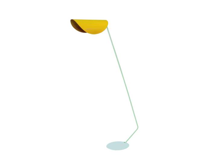 Lampadaire liseuse métal multicolore abat-jour jaune