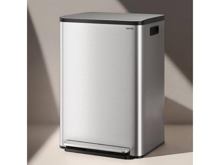 IDEALHOUSE Geräumiger Küchen-Treteimer 50L Großer Edelstahl Mülleimer mit Soft-Close-Deckel, herausnehmbaren Inneneimern, ideal für Haushalt und Küche