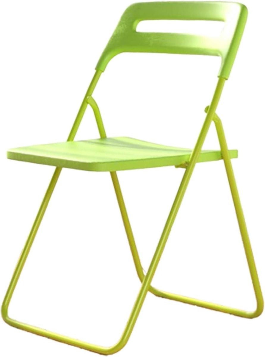 Set van 4 groene opvouwbare plastic klapstoelen met stabiele U-vormige basis