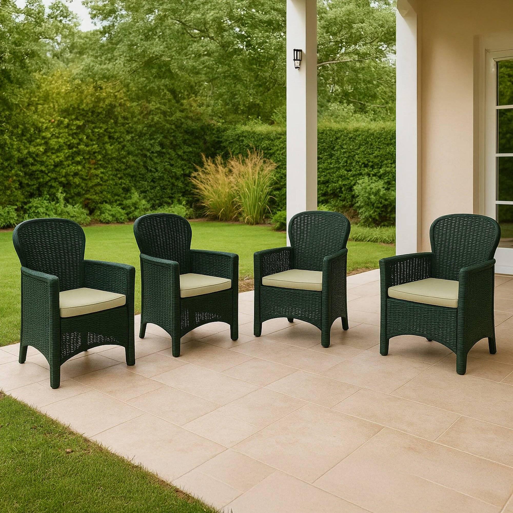 Dmora Outdoor-Stuhl Como Grau 4 Stühle Tragkraft 120 kg