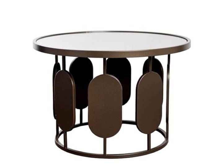 Casablanca Beistelltisch Zulu - Metall - anthrazitfarben - runde Form - Höhe 40cm x Ø 60cm - metallische Optik
