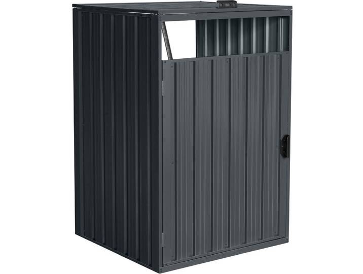 HOME DELUXE - Abri pour poubelles CUBO - Extension - Peut accueillir 1 poubelle de 240 litres\, couleur : anthracite\, résistant aux intempéries\, serrure et clé incluses I Abri pour poubelles Abri de jardin