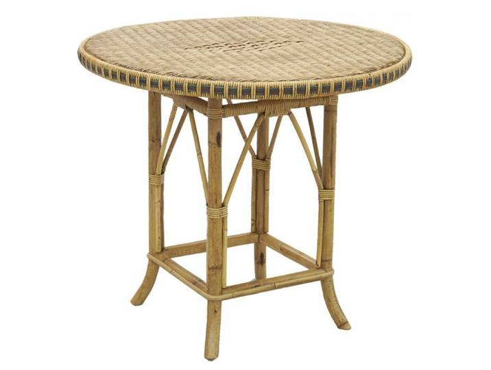 Table ronde en rotin patiné et coloré Surabaya Ø 80