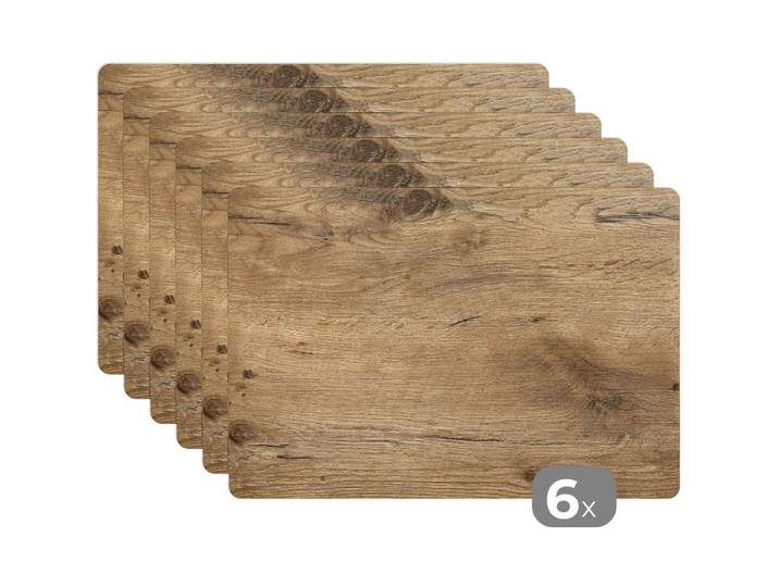 PLATZSETS 6er-Set Holz - Braun - Holzoptik 45x30 cm Tischset