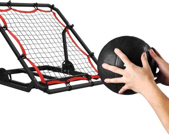 Basketball-Rebounder - Übungstafelnetz - Basketballtraining - Mehrfach verstellbar - 95 x 75 cm - Schwarz