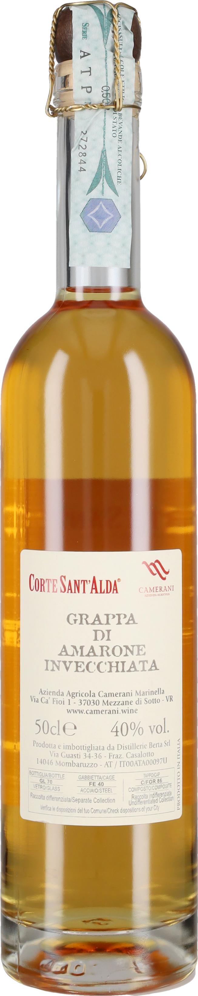Camerani Grappa di Amarone Invecchiata Corte Sant'Alda 50cl