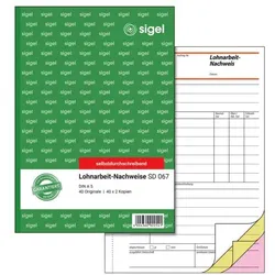 Sigel Formularbuch »Lohnarbeits-Nachweis« SD067 gelb, 14.8x21 cm