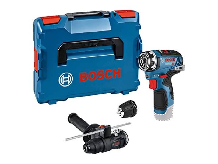 Bosch Professional 12V systeem accuboormachine GSR 12V-35 FC - FlexiClick systeem (incl. 2x FlexiClick opzetstukken, extra handgreep, dieptemaat, L-Boxx, zonder accu/oplader)