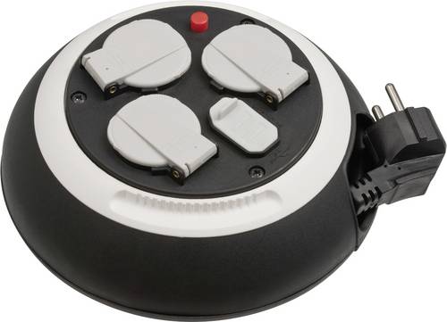 Brennenstuhl 1109220600 Kabeltrommel 3m Schwarz Schutzkontakt-Stecker