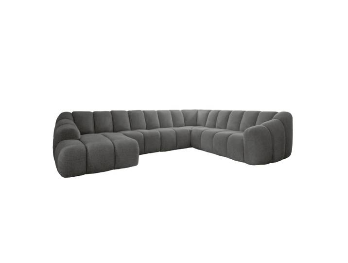 Système modulaire: canapé d'angle fixe, 8pl, droit, gris
