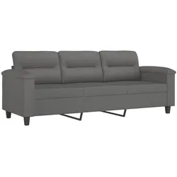 vidaXL 3-Sitzer-Sofa Dunkelgrau 180 cm Mikrofasergewebe