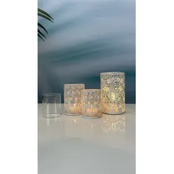 Metall Windlicht Fiori 14cm creme