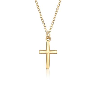 Kette mit Anhänger ELLI "Halskette Kreuz Filigran Glauben Symbol 925 Silber" Gr. 55, gold, Halsketten, Damen, 55, ohne Stein, Silber 925 (Sterlingsilber)