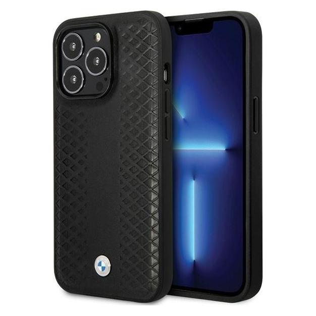 BMW BMHCP14L22RFGK iPhone 14 Pro 6.1" czarny/black Leather Diamond Pattern (Apple iPhone 14 Pro) (BMW000675-0)