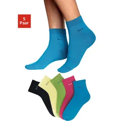 Kurzsocken H.I.S "Damen halbhohe Socken, Knöchelsocken sportliche Freizeitsocken", Damen, Gr. 35-38, bunt, Baumwolle, Elasthan, Polyamid, uni, elastisch, Socken, mit Bündchen über dem Knöchel