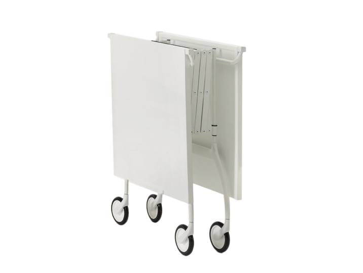 KARTELL chariot pliant à aliments BATTISTA MAT (Blanc - Polyuréthane mat doux au toucher / Acier peint)