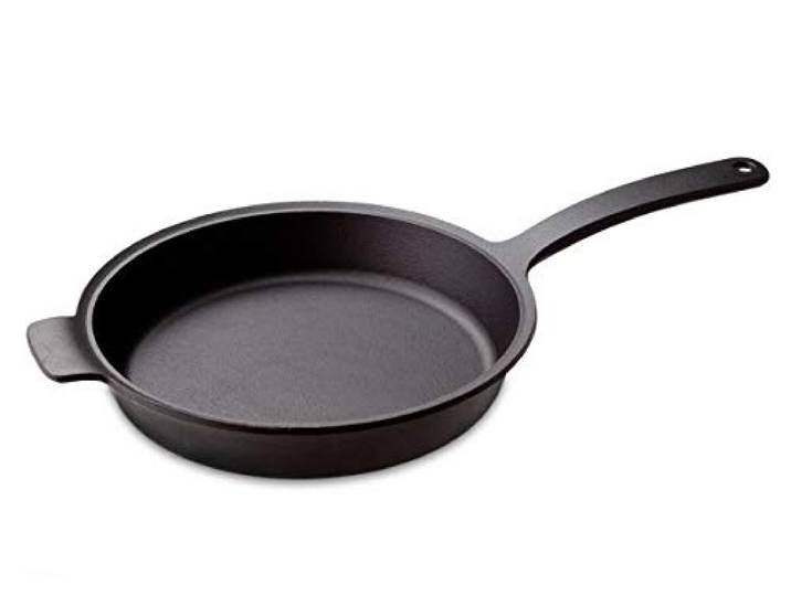 Oigen Gusseisen Brat-Pfanne Palma, rund, Ø 24cm, 5cm hoch. Eisen-Pfanne für Induktion, Induktions-Herd, Ceran, Gas, Backofen, BBQ, Grill