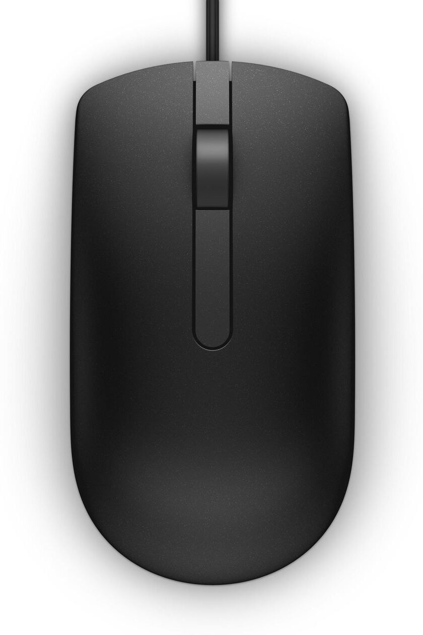Dell MS116 USB Wired Optical Mouse, Ambidextrous, Black