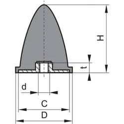 Magni, Zubehör Maschine, Gummi Anschlag Puffer GP EP 95x83 M16
