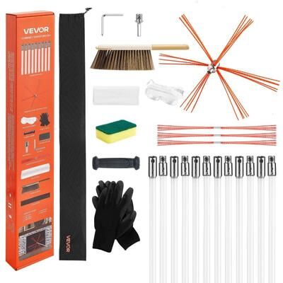 Tools, Home & Hobby 39FT Chimney Sweep Kit With Flexible Rods And Fireplace Cleaning Brush 39FT Chimney Sweep Kit With Flexible Rods And Fireplace Cleaning Brush