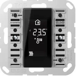 JUNG A 5192 KRM TS D. Übertragungstechnik: Verkabelt. Produktfarbe: Schwarz, Grau, Display-Typ: LCD, Ste, Schalter + Taster, Schwarz, Grau