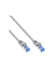 InLine Patchkabel Cat.6A S/FTP TPE flexibel grau 0,25m PIMF SFTP 0,25 m halogenfrei Kupferdraht (74822)