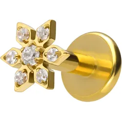 Titan Labret mit Innengewinde KRISTALLBLUME