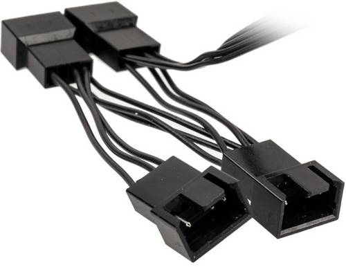 PC-Lüfter Y-Kabel [1x PC-Lüfter Buchse 4pol. - 4x PC-Lüfter Buchse 4pol.] 0.35 m Schwarz Kolink