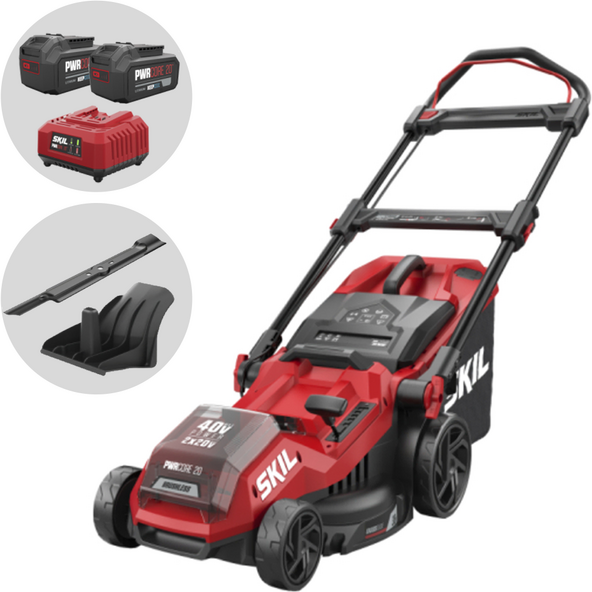 SKIL 0135 BA - Tondeuse à gazon à batterie 2x20V/4Ah - Largeur de coupe 38 cm