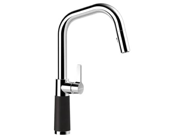 SCHOCK Küchenarmatur SC-530 Nero – Hochdruck Armatur CRISTALITE mit ausziehbarer Schlauch-Brause und Standard Norm-Anschlüssen