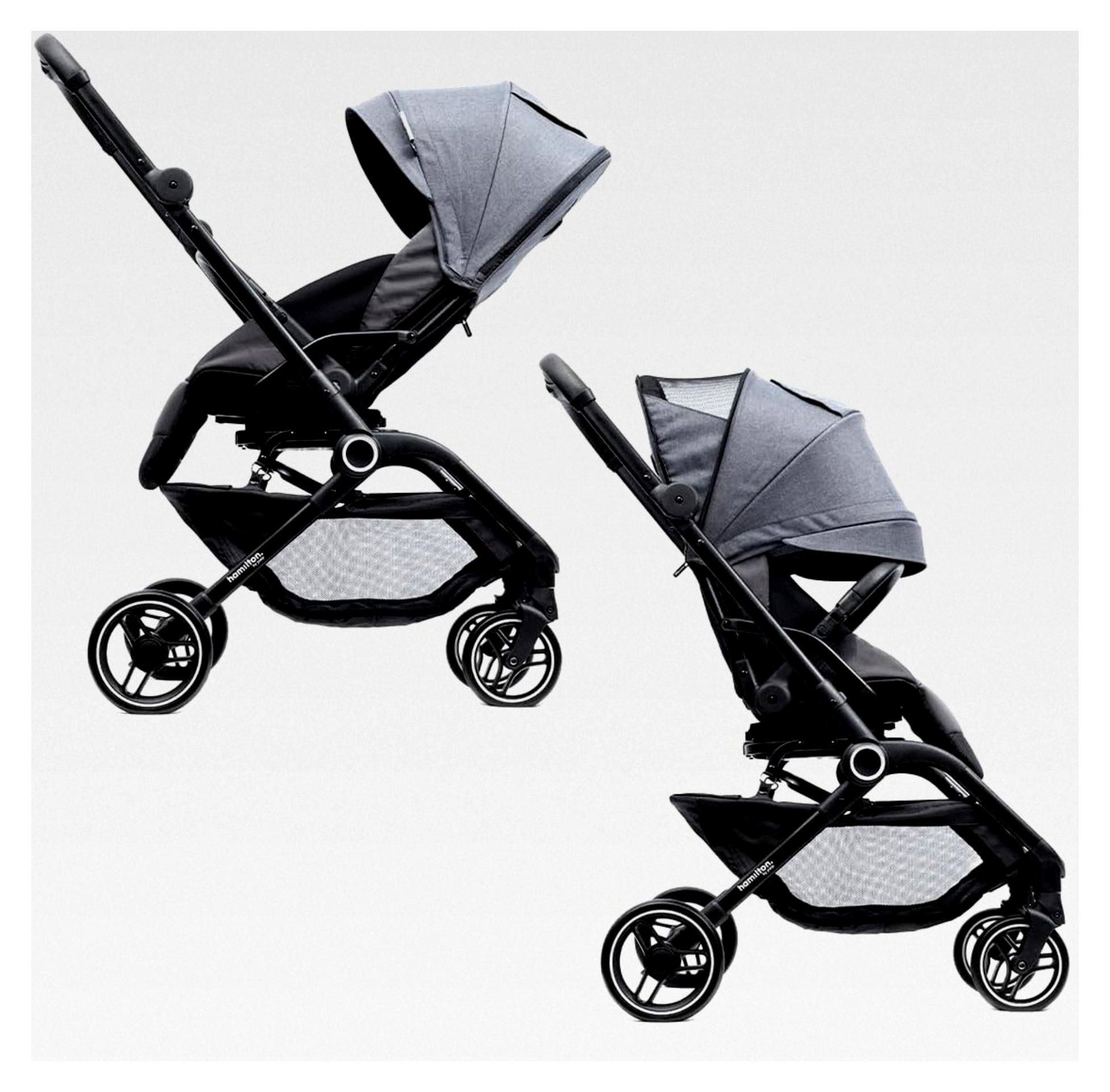 T1 Buggy - 360° drehbarer Sitz - MagicFold Technologie - Zusammenklappbar - Inklusive Becherhalter - Verstellbarer und wendiger Kinderwagen - Grau